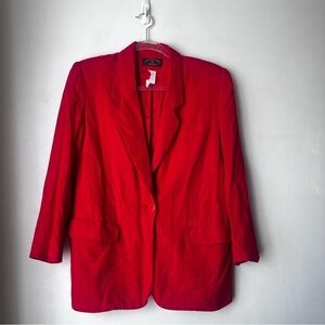 Vintage 90s Charter Club Petites Red Blazer 10P